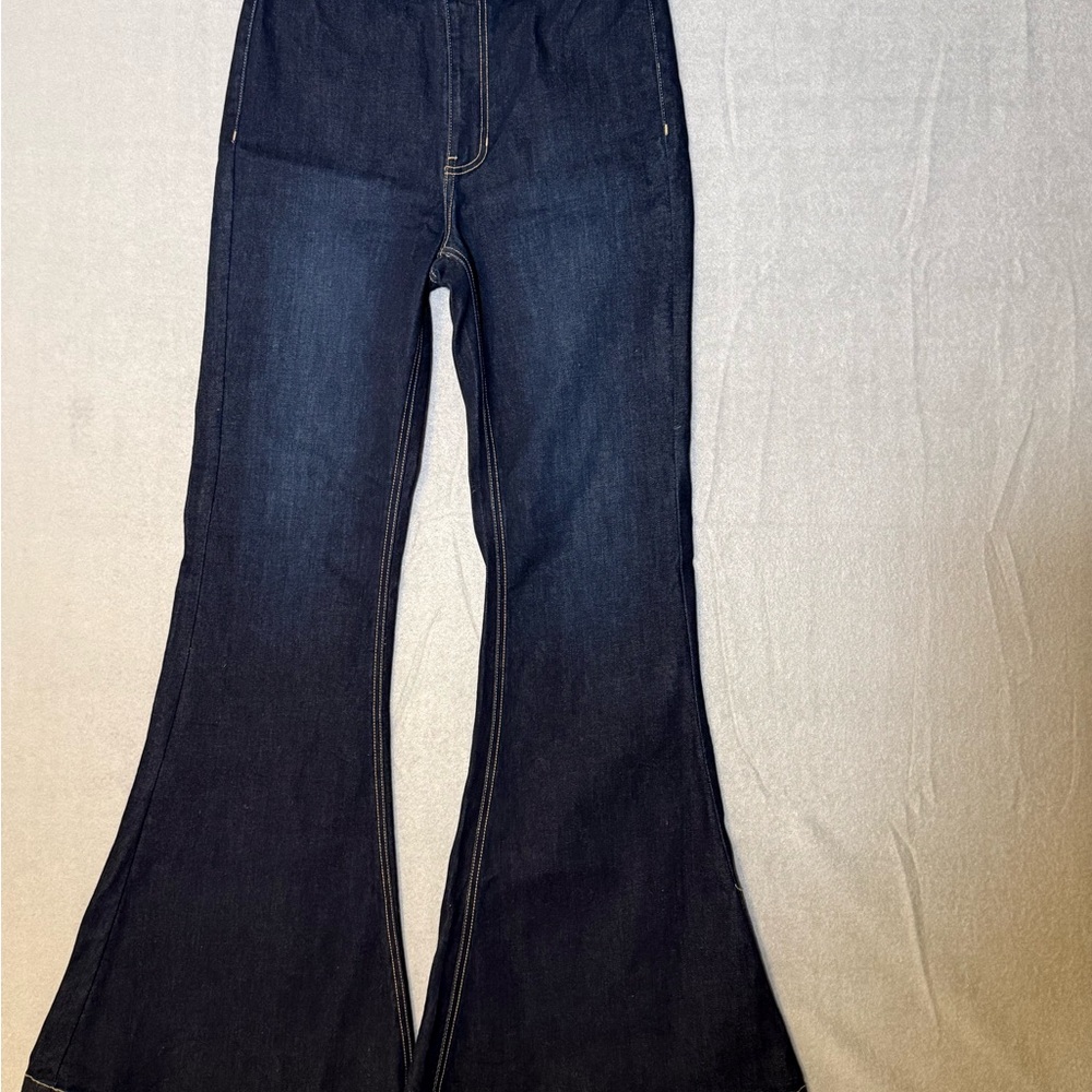 KanCan Jeans Women 11 29x33  Blue Jainey High Rise Super Flare Dark Wash Stretch